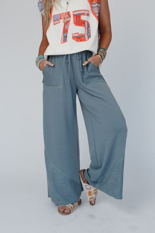 The Nest All Set Wide Leg Pants - Stormy Sea