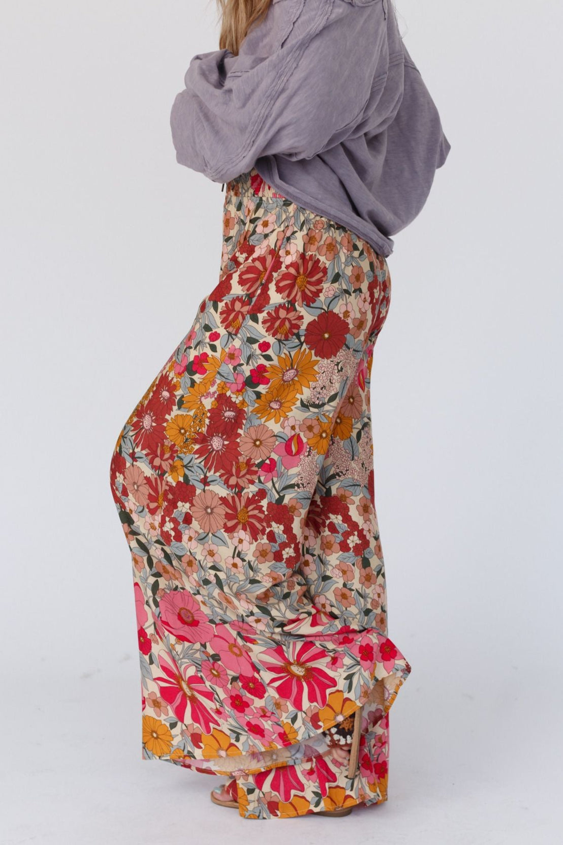 Groovy Gardens Wide Leg Pant - Pink