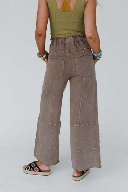 Lucky One Wide Leg Full Pant - Mocha