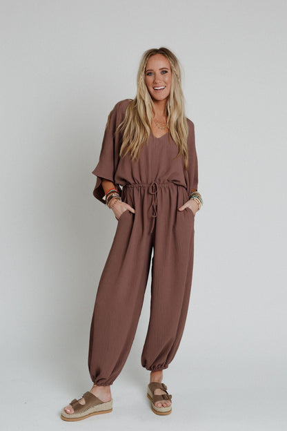 The Nest New Love Relaxed Drawstring Jumpsuit - Mocha
