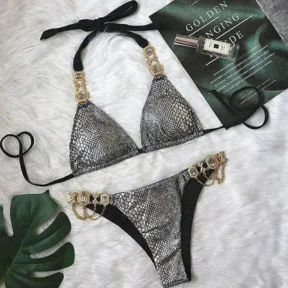 PAYASEN Rhinestone Bikini - Crystal Diamond Swimsuit for Women