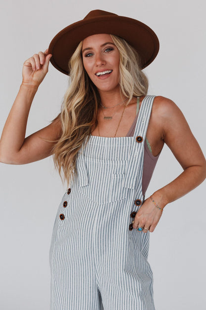 High Hopes Denim Overalls - Denim Stripe