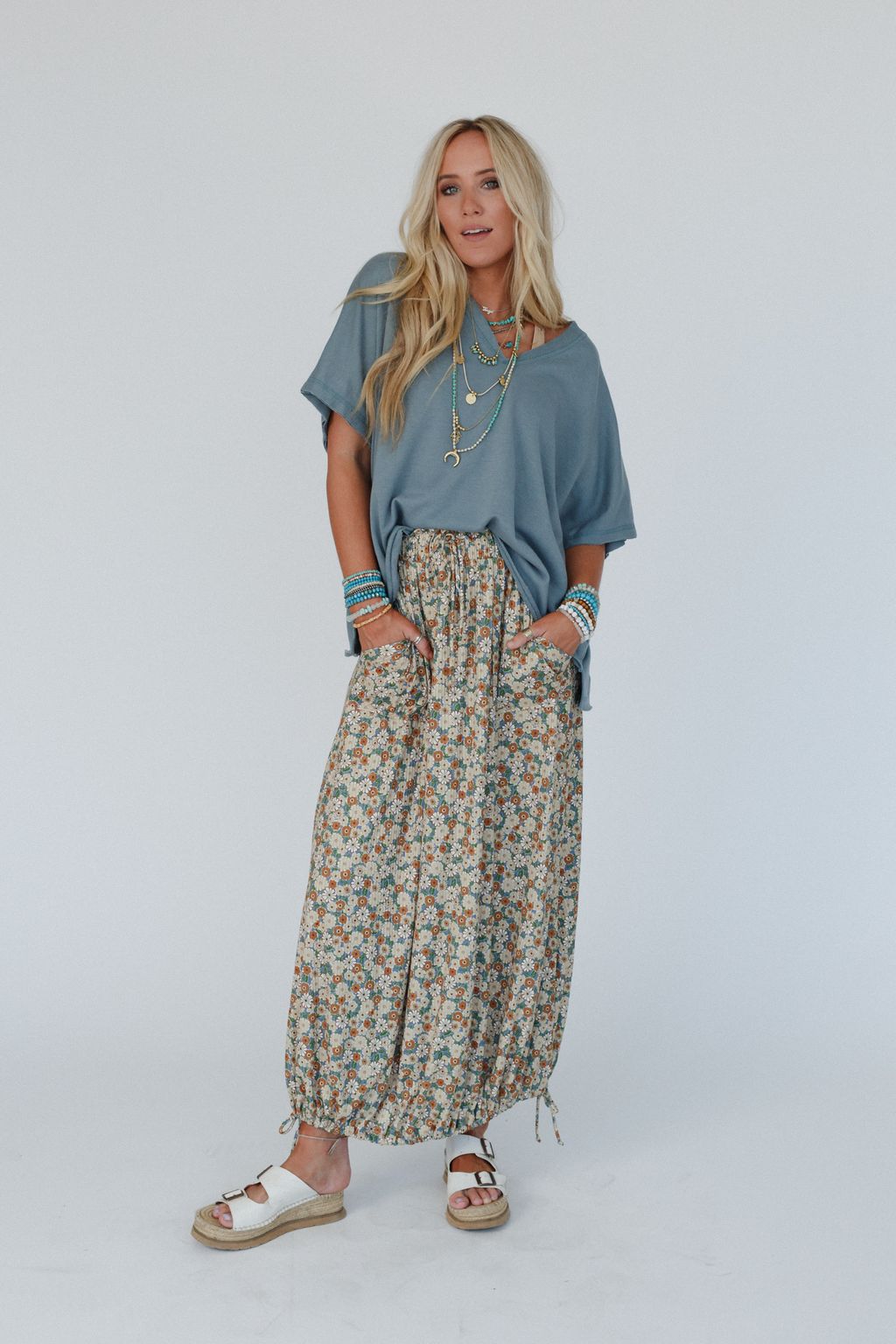 The Nest Solstice Song Cinched Skirt - Khaki