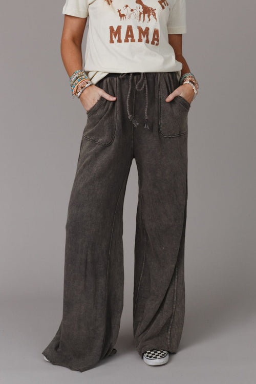 Relaxing Robin Wide Leg Pant - New Charcoal - Pre Order