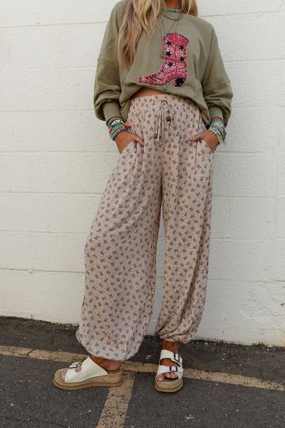 The Nest Emberlyn Wide Leg Cinched Pants - Taupe