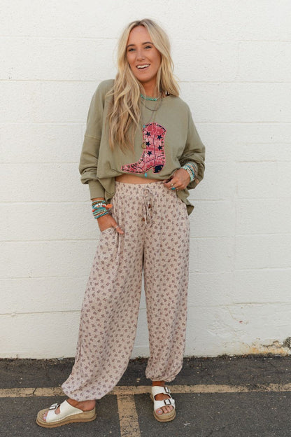 The Nest Emberlyn Wide Leg Cinched Pants - Taupe