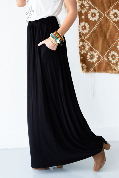 The Perfect Pocketed Maxi Skirt - Black - Pre Order