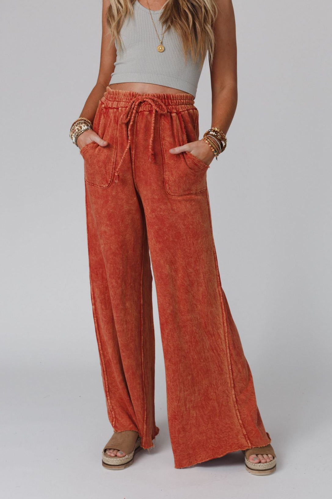 Relaxing Robin Wide Leg Pant - New Brick